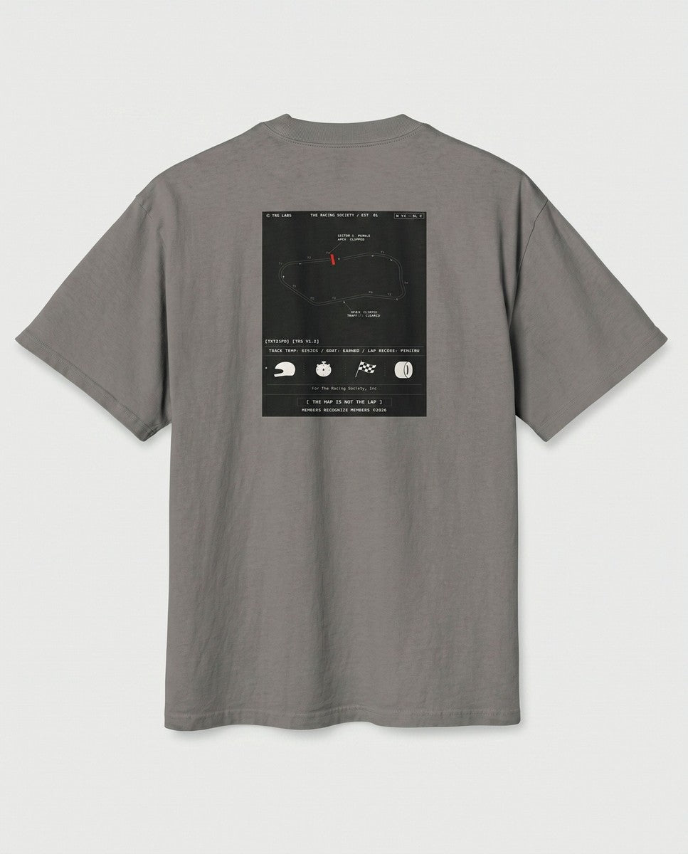 The Map Is Not The Lap — back flat, Faded Grey