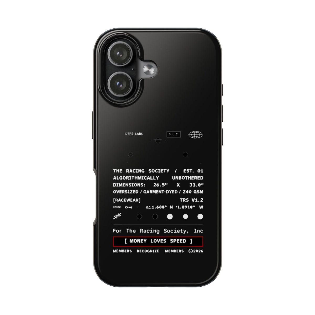 Money Loves Speed Spec — iPhone Tough Case