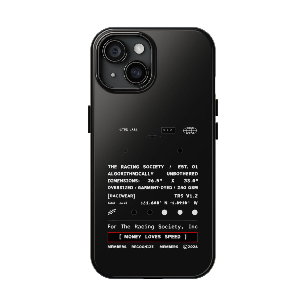 Money Loves Speed Spec — iPhone Tough Case