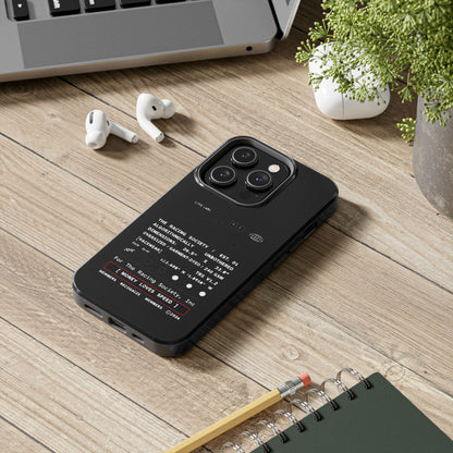 Money Loves Speed Spec — iPhone Tough Case