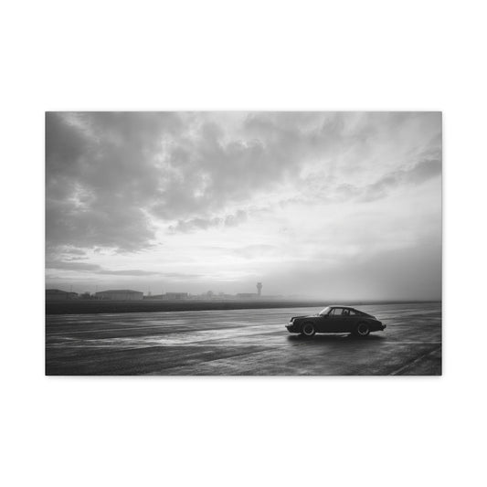 Airfield car canvas wall art — matte canvas front view, The Racing Society