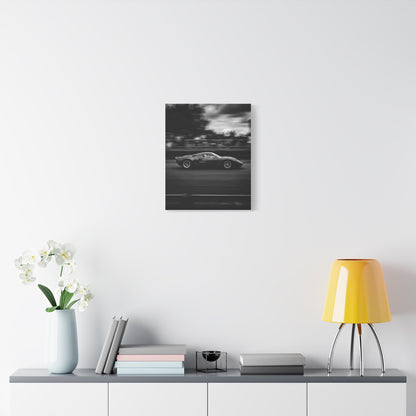Pan Shot car canvas wall art — canvas corner detail, The Racing Society