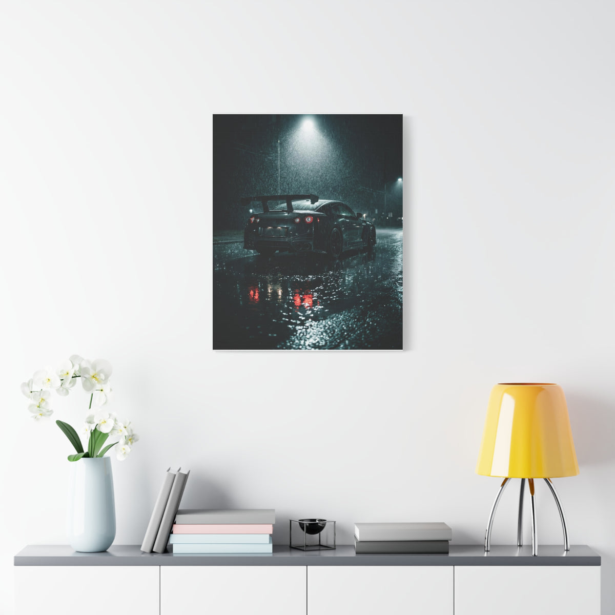 Rain Session car canvas wall art — canvas close-up, The Racing Society