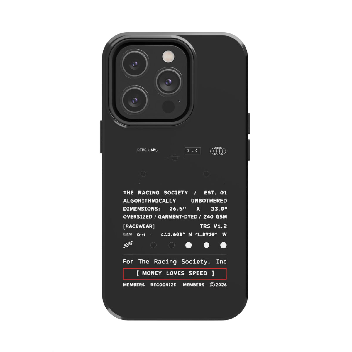 Money Loves Speed Spec — iPhone Tough Case