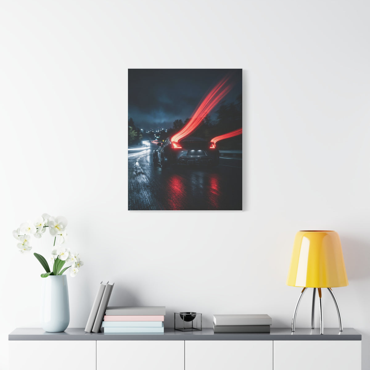 Redline Exposure car canvas wall art — canvas close-up, The Racing Society