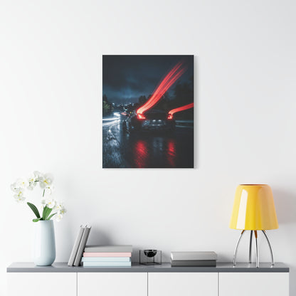 Redline Exposure car canvas wall art — canvas close-up, The Racing Society