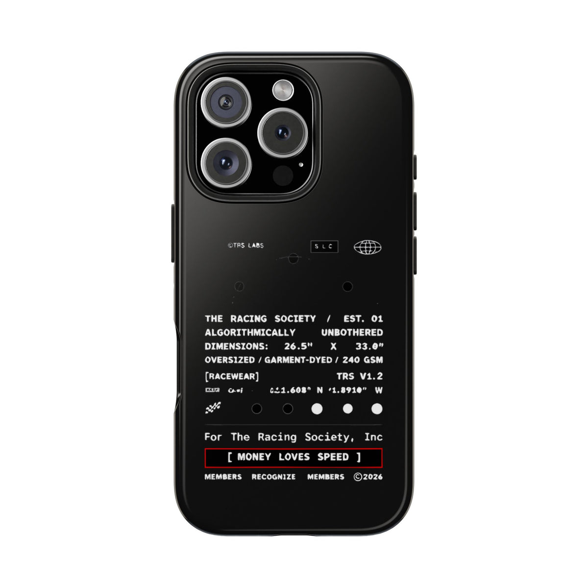 Money Loves Speed Spec — iPhone Tough Case