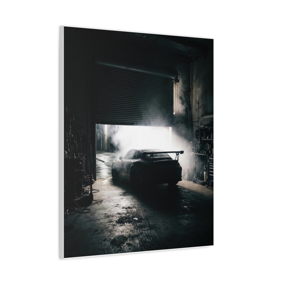 Bay Door car canvas wall art — canvas in office, The Racing Society