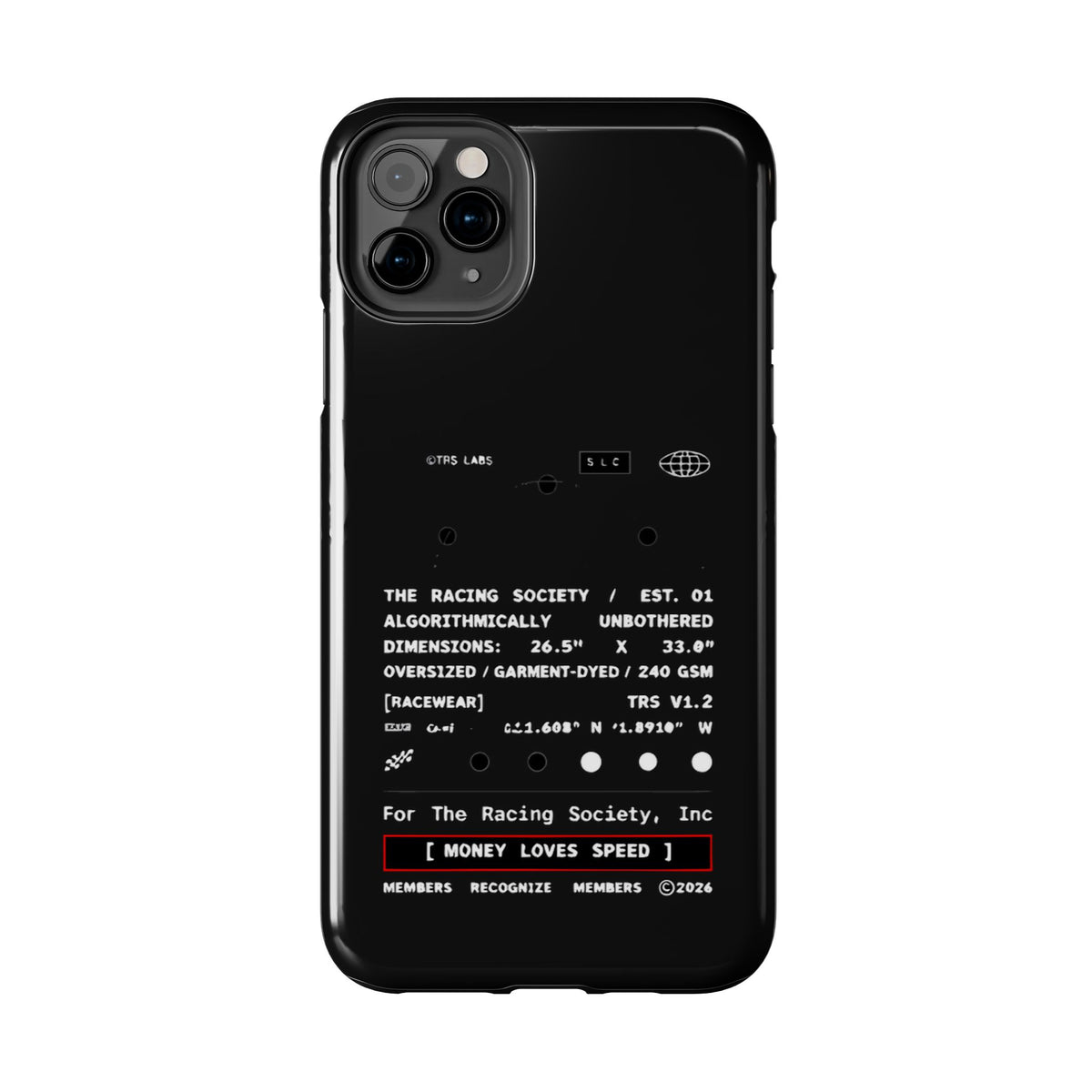 Money Loves Speed Spec — iPhone Tough Case