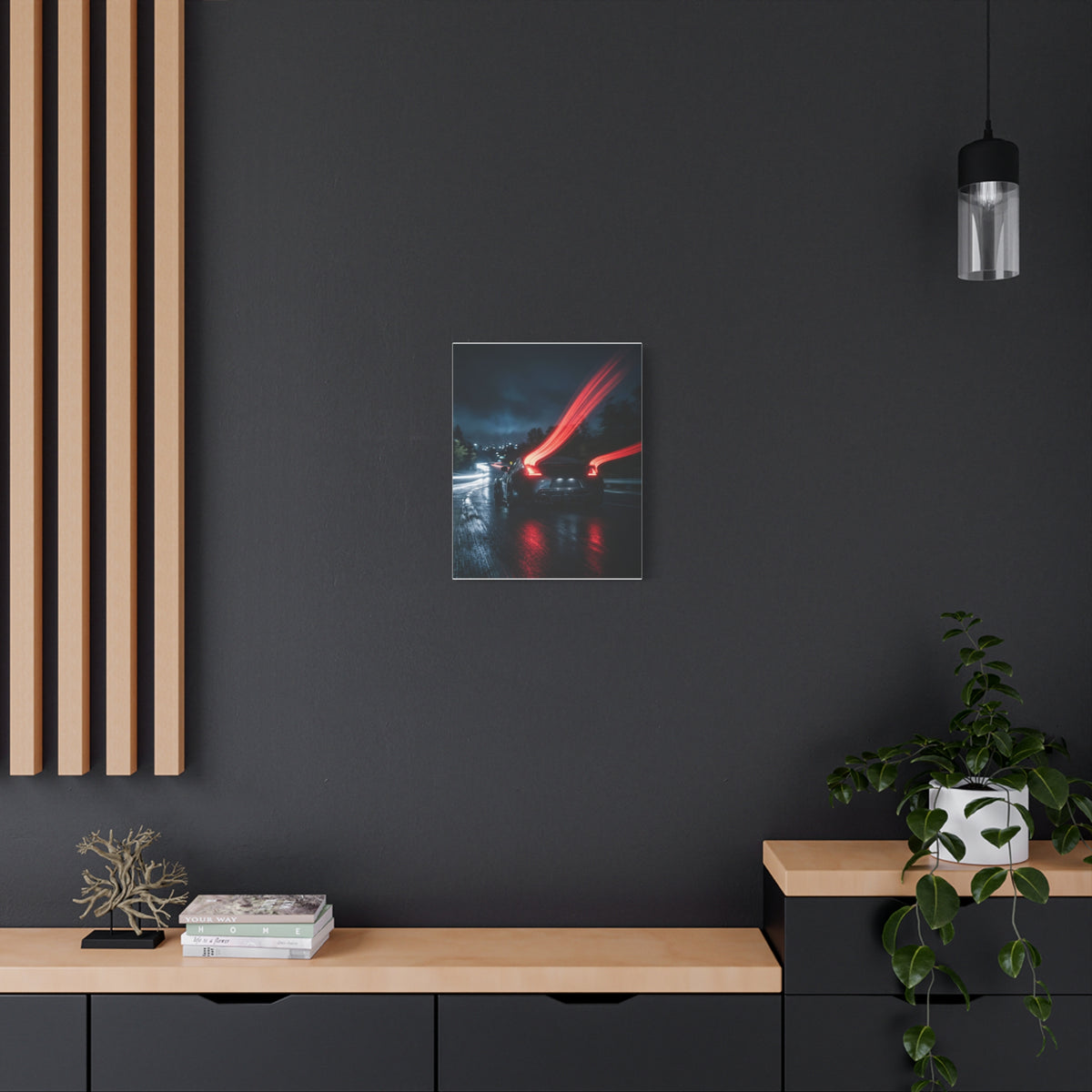 Redline Exposure car canvas wall art — canvas side view, The Racing Society