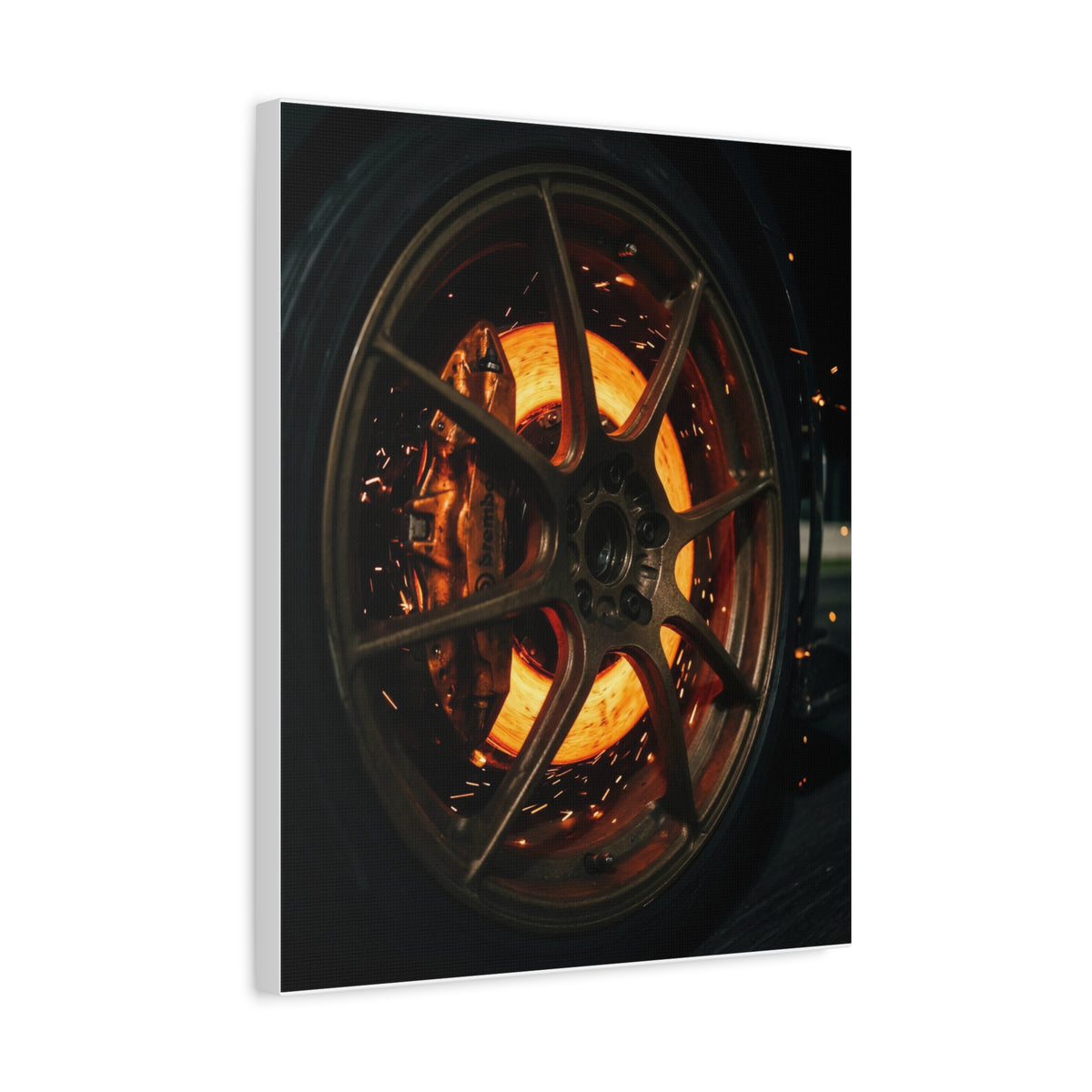 Glow Discs car canvas wall art — canvas on wall detail, The Racing Society