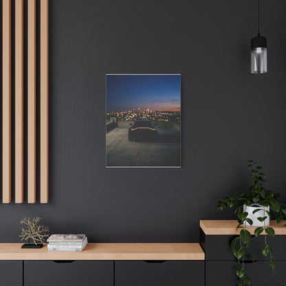 Blue Hour car canvas wall art — canvas scale view, The Racing Society