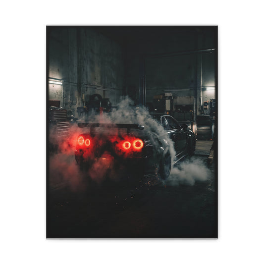 Smoke Signals car canvas wall art — matte canvas front view, The Racing Society