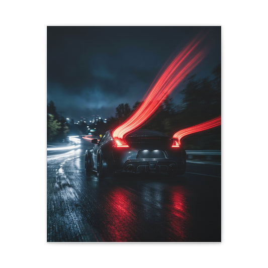 Redline Exposure car canvas wall art — matte canvas front view, The Racing Society