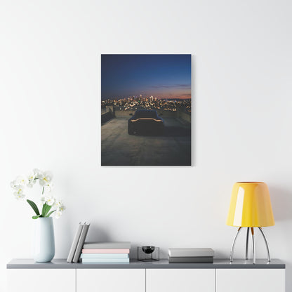 Blue Hour car canvas wall art — canvas close-up, The Racing Society