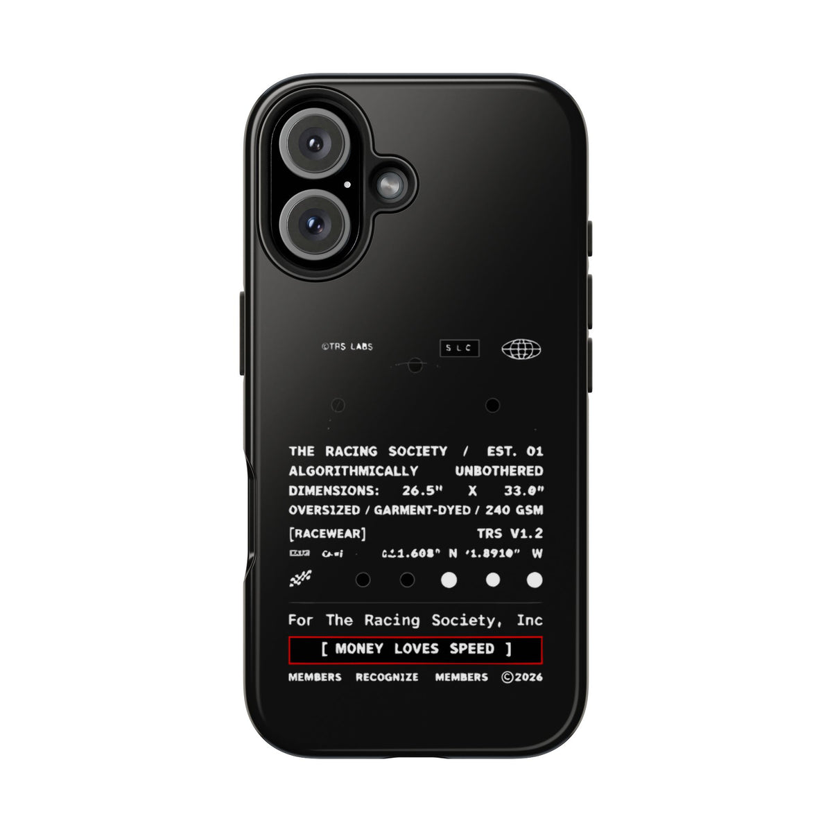 Money Loves Speed Spec — iPhone Tough Case
