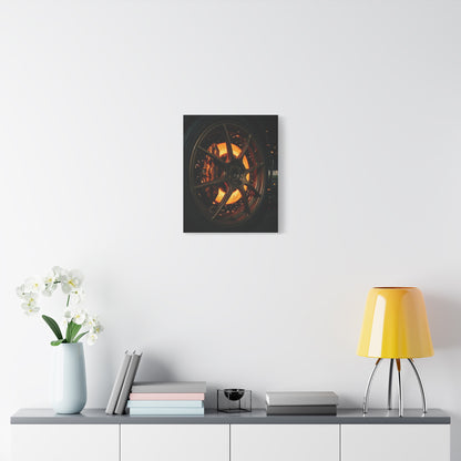 Glow Discs car canvas wall art — canvas corner detail, The Racing Society