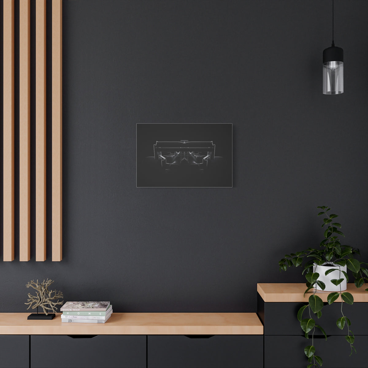 The Wing car canvas wall art — canvas side view, The Racing Society