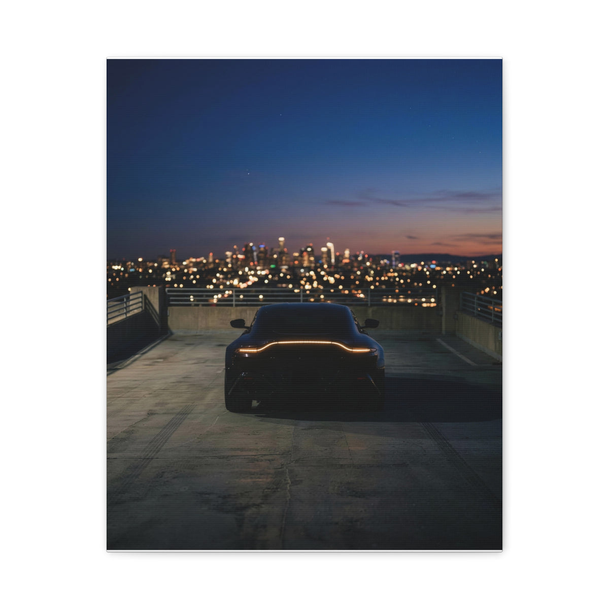 Blue Hour car canvas wall art — matte canvas front view, The Racing Society