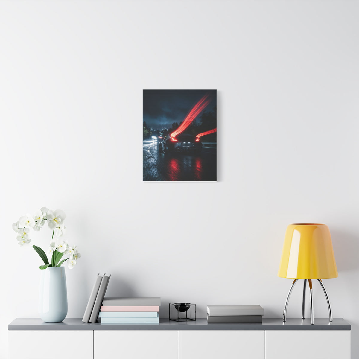 Redline Exposure car canvas wall art — canvas corner detail, The Racing Society