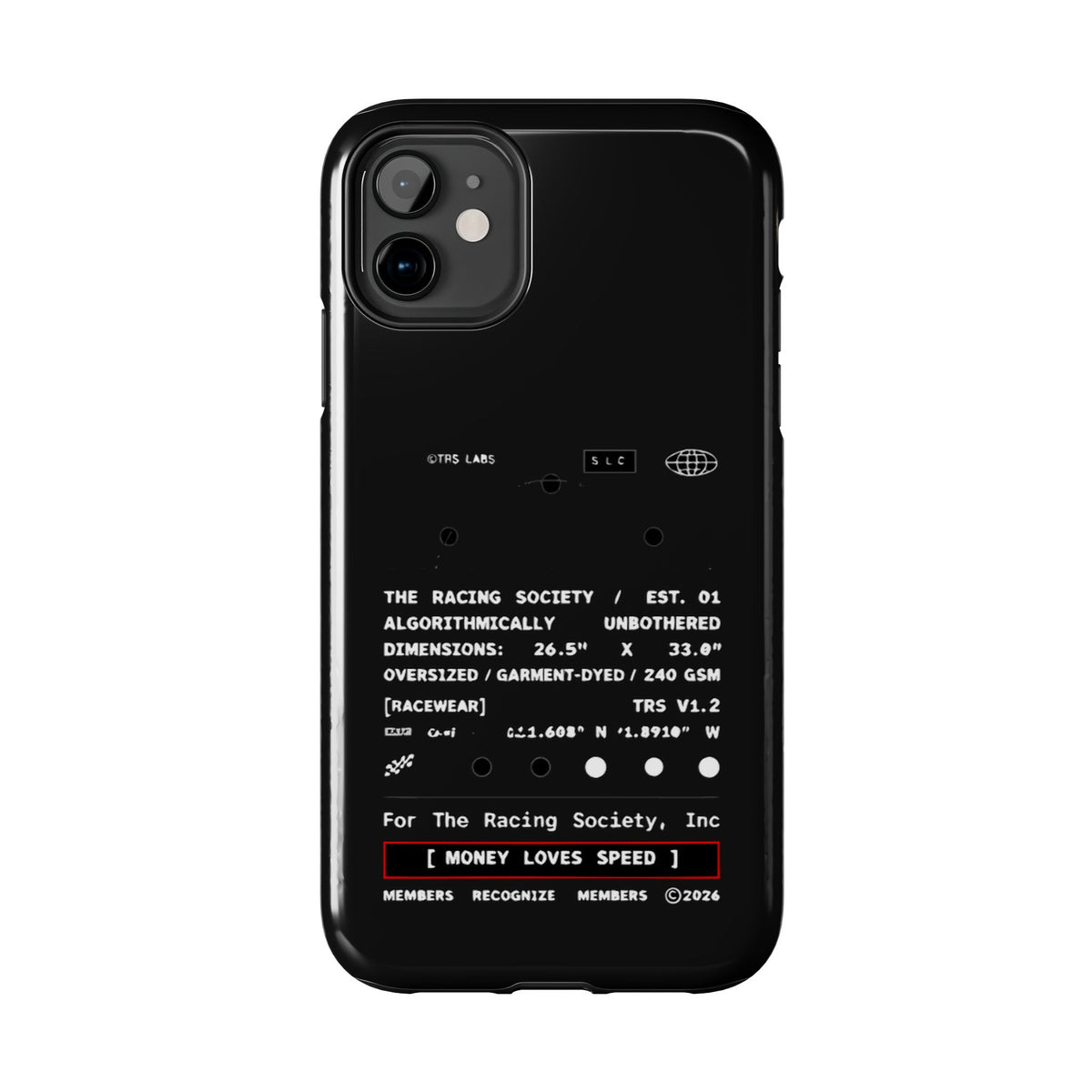 Money Loves Speed Spec — iPhone Tough Case