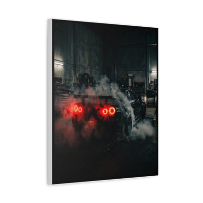 Smoke Signals car canvas wall art — canvas on wall detail, The Racing Society
