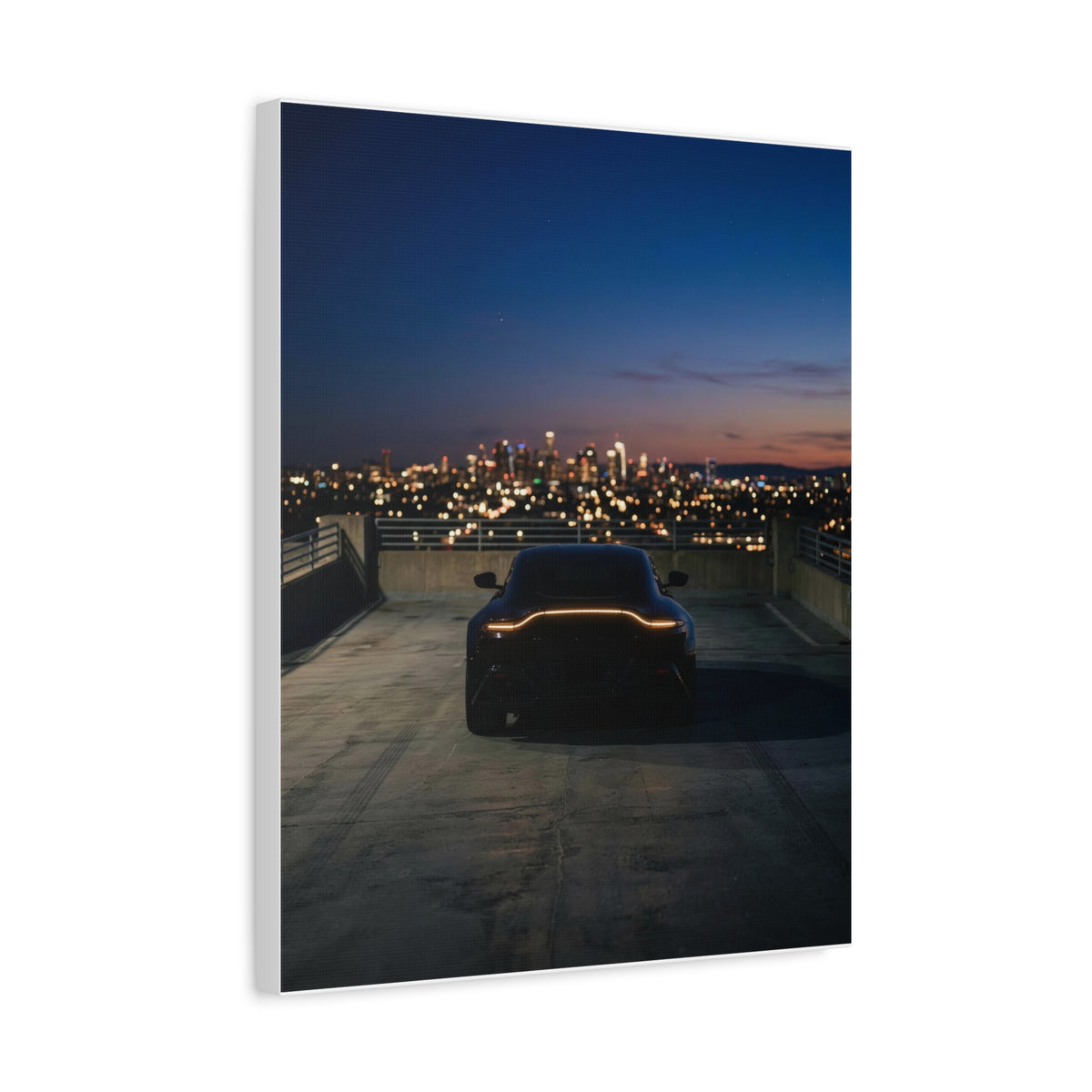 Blue Hour car canvas wall art — canvas on wall detail, The Racing Society