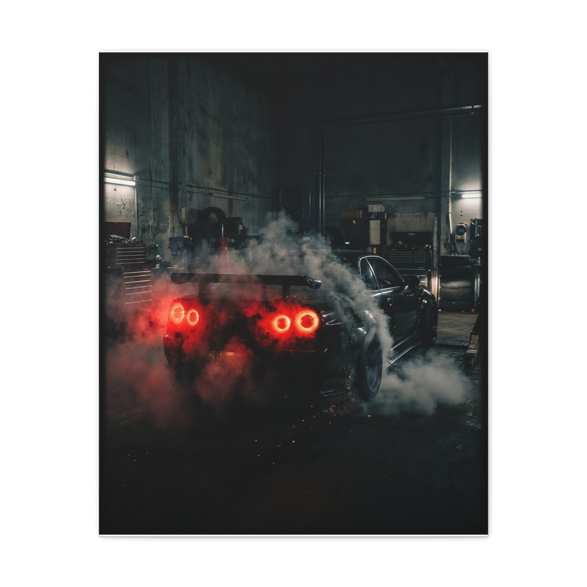 Smoke Signals car canvas wall art — canvas in living room, The Racing Society