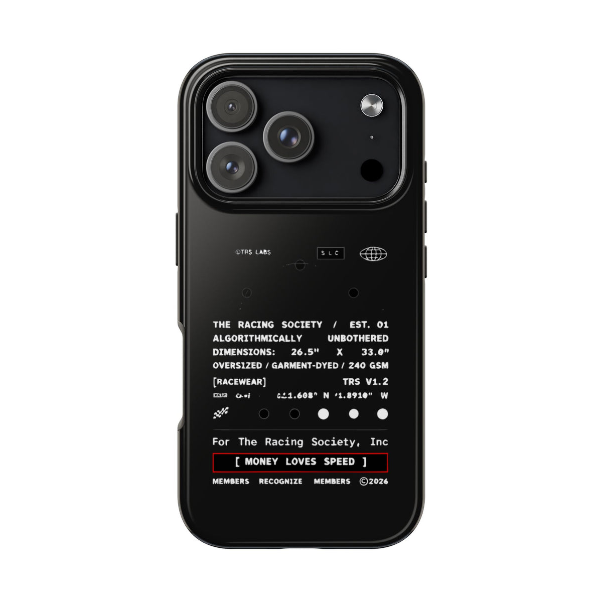 Money Loves Speed Spec — iPhone Tough Case