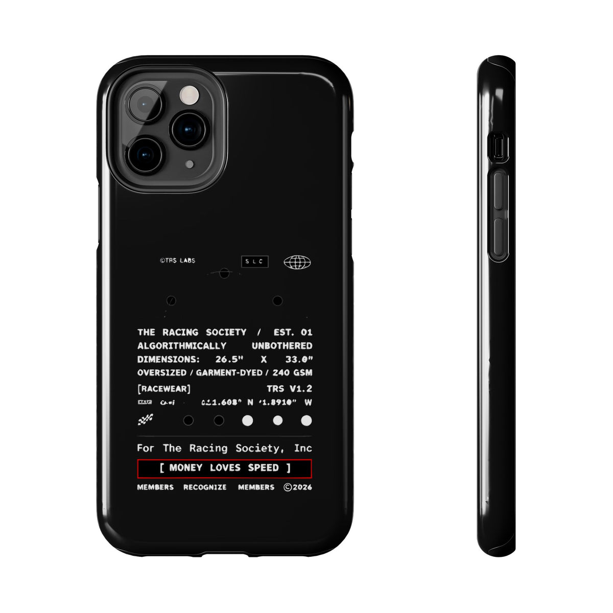 Money Loves Speed Spec — iPhone Tough Case