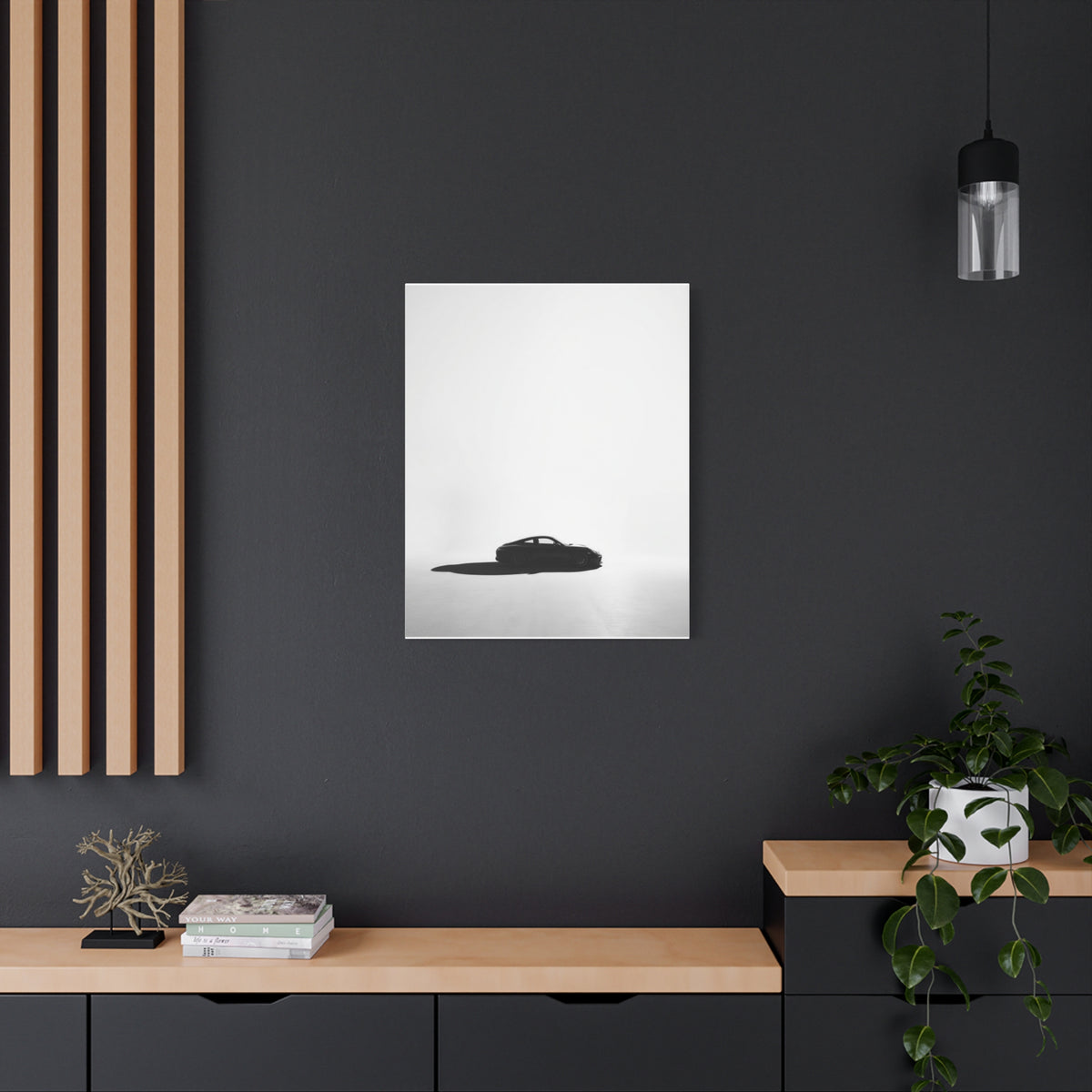White Room car canvas wall art — canvas scale view, The Racing Society