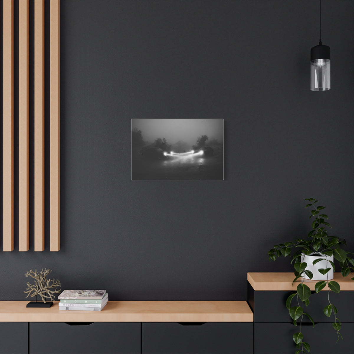 Crossing car canvas wall art — canvas side view, The Racing Society