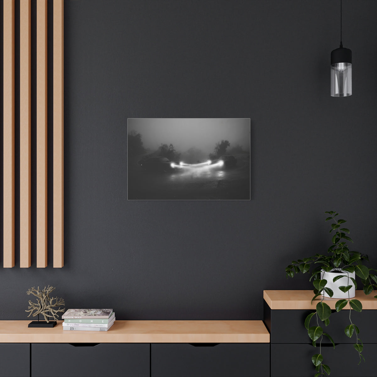 Crossing car canvas wall art — canvas scale view, The Racing Society