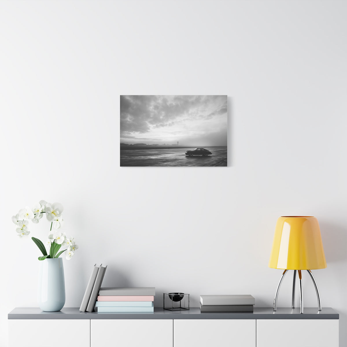 Airfield car canvas wall art — canvas corner detail, The Racing Society