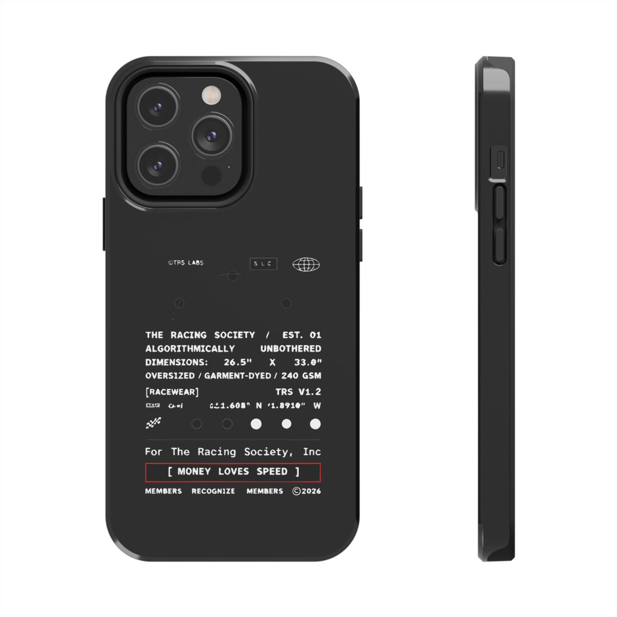 Money Loves Speed Spec — iPhone Tough Case