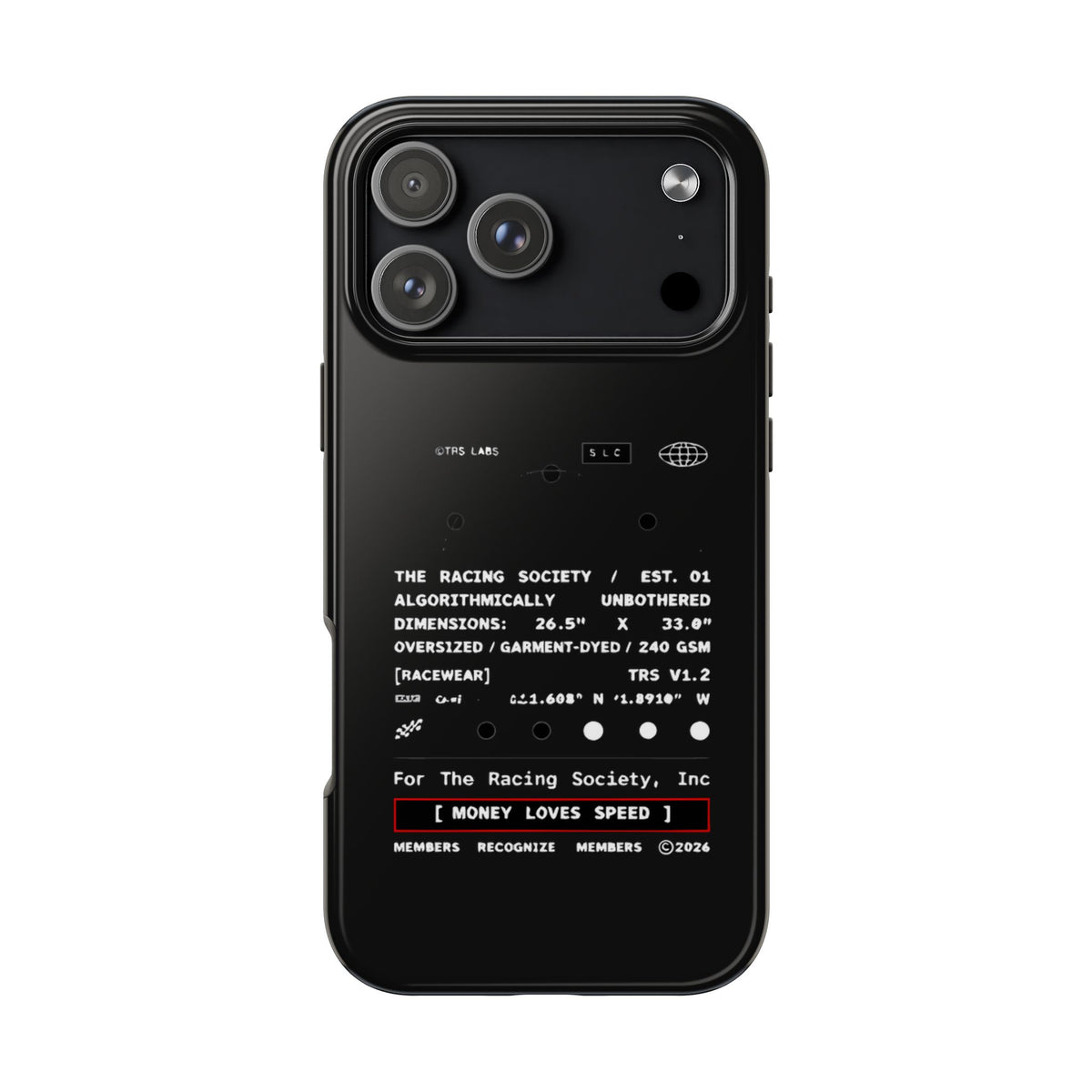 Money Loves Speed Spec — iPhone Tough Case