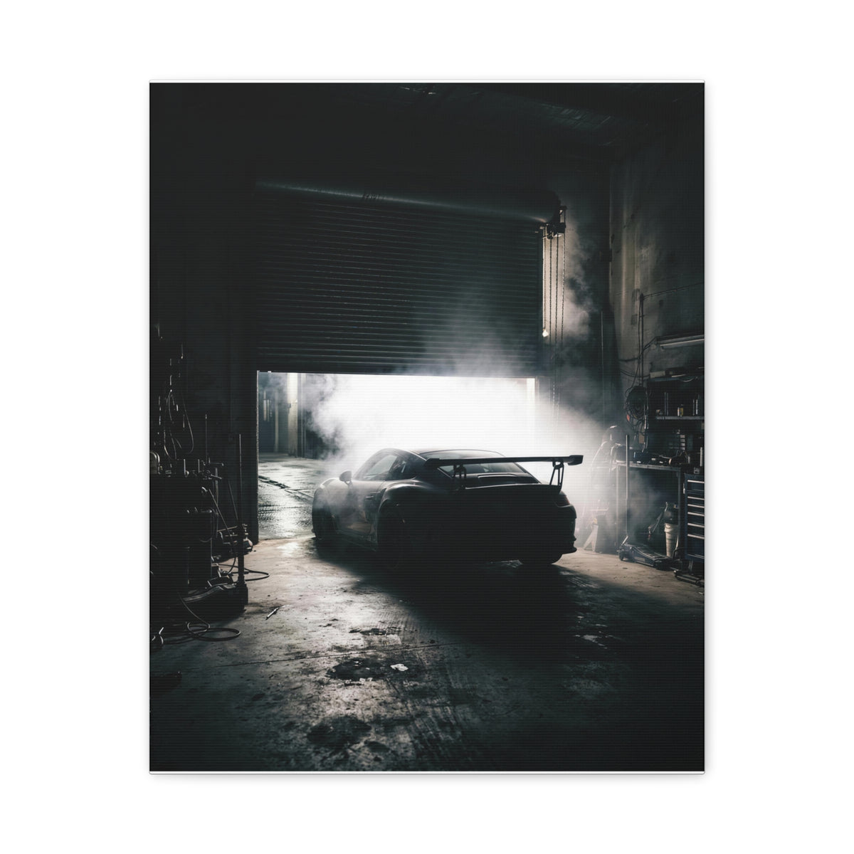 Bay Door car canvas wall art — matte canvas front view, The Racing Society