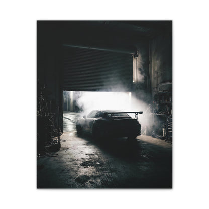 Bay Door car canvas wall art — matte canvas front view, The Racing Society