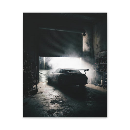 Bay Door car canvas wall art — matte canvas front view, The Racing Society