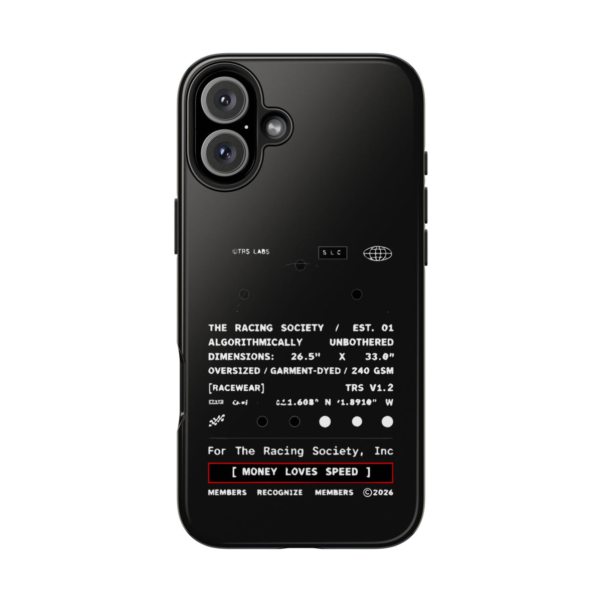 Money Loves Speed Spec — iPhone Tough Case