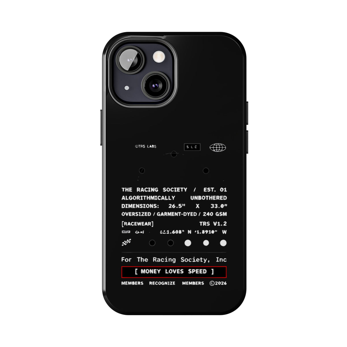 Money Loves Speed Spec — iPhone Tough Case