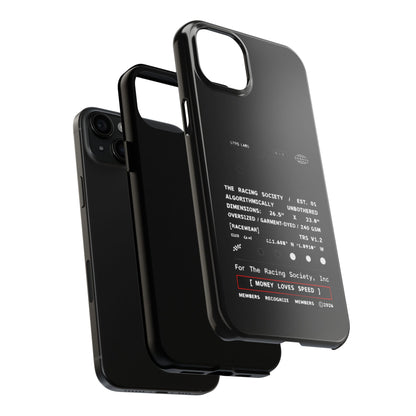 Money Loves Speed Spec — iPhone Tough Case