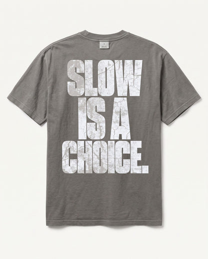 Slow Is A Choice — back flat, Faded Grey