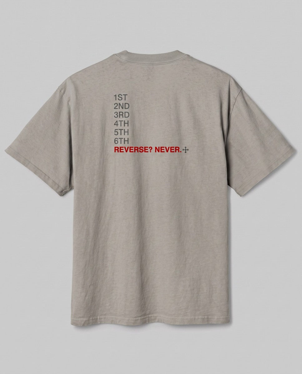 Reverse? Never. — back flat, Faded Grey