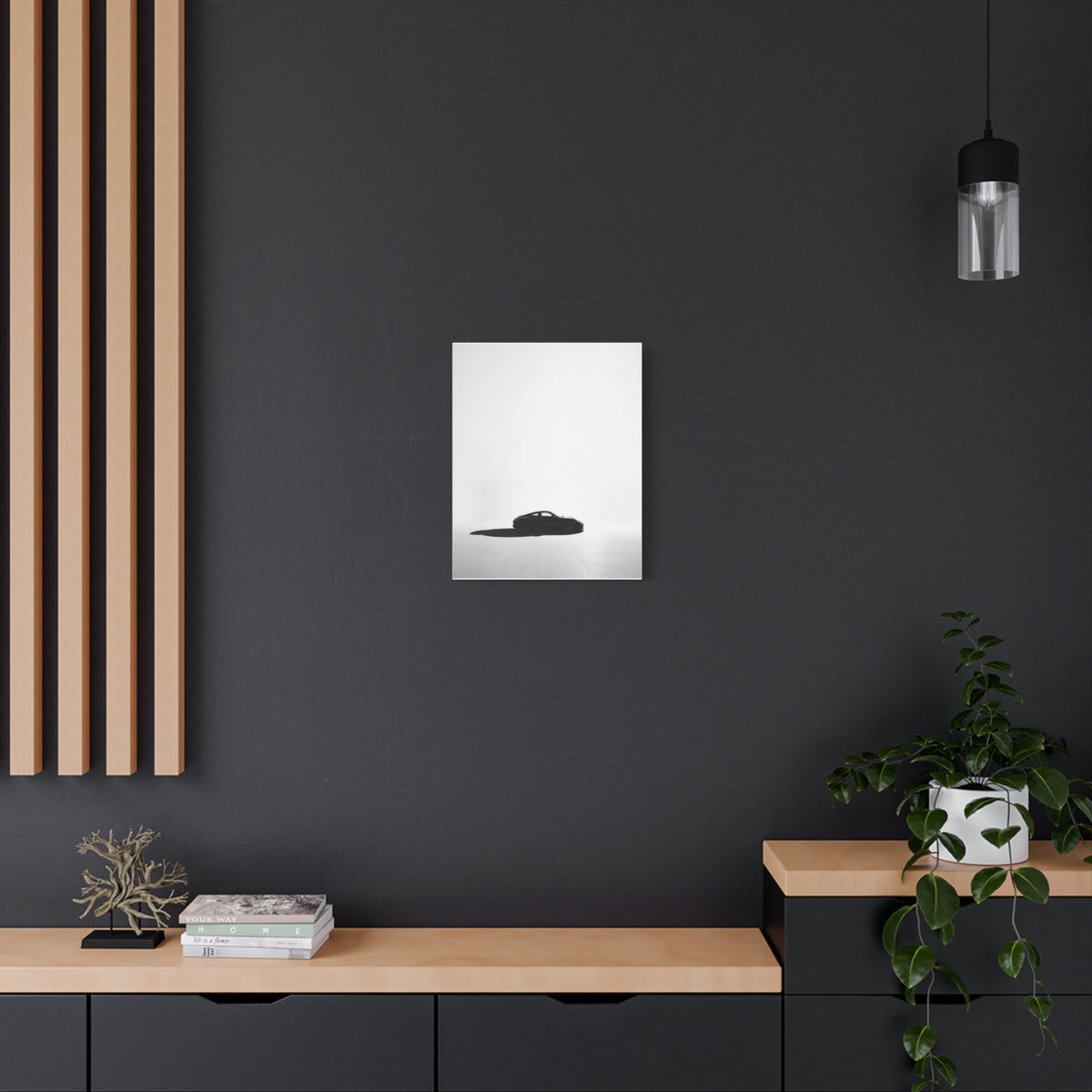 White Room car canvas wall art — canvas side view, The Racing Society