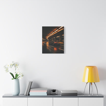 Sodium Tunnel car canvas wall art — canvas corner detail, The Racing Society