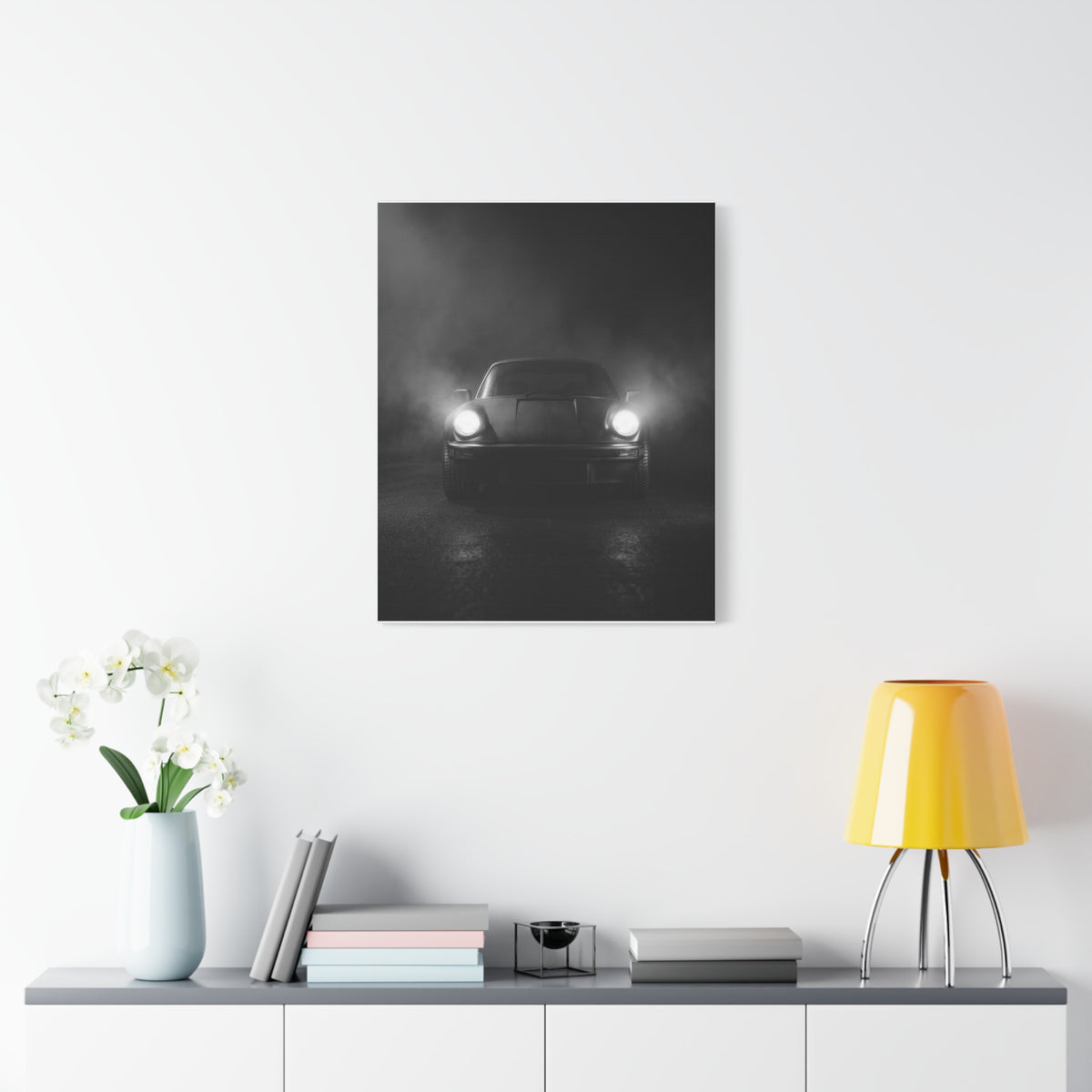 Fog Lights car canvas wall art — canvas close-up, The Racing Society
