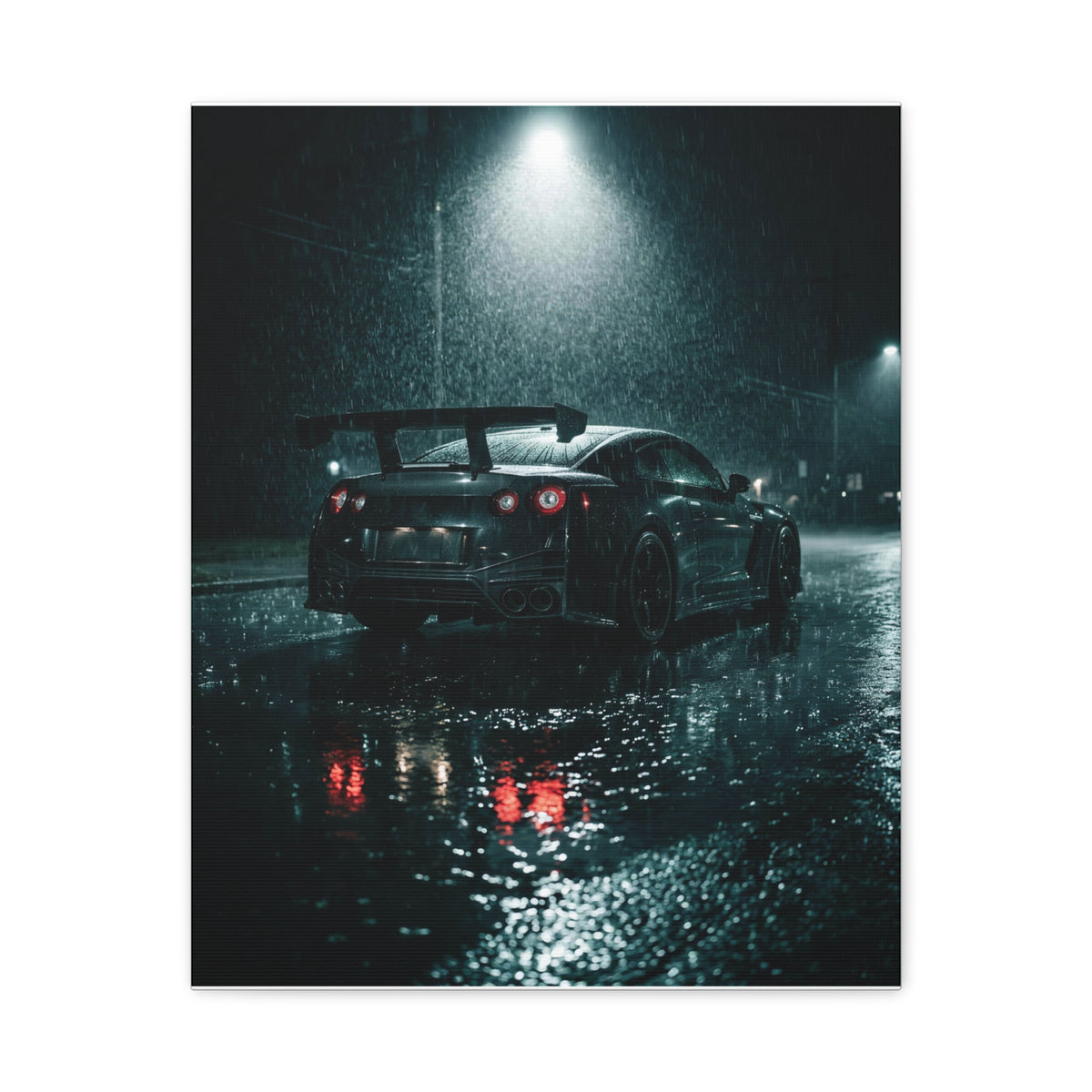 Rain Session car canvas wall art — matte canvas front view, The Racing Society
