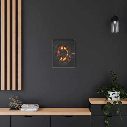 Glow Discs car canvas wall art — canvas side view, The Racing Society