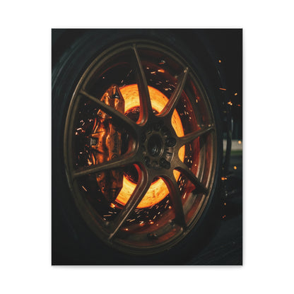 Glow Discs car canvas wall art — matte canvas front view, The Racing Society